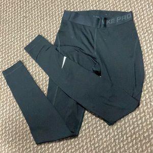 Nike pro full length blue leggings